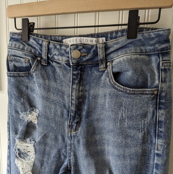 Tinseltown High Rise Distressed Skinny Light Wash Jeans - Picture 3 of 10